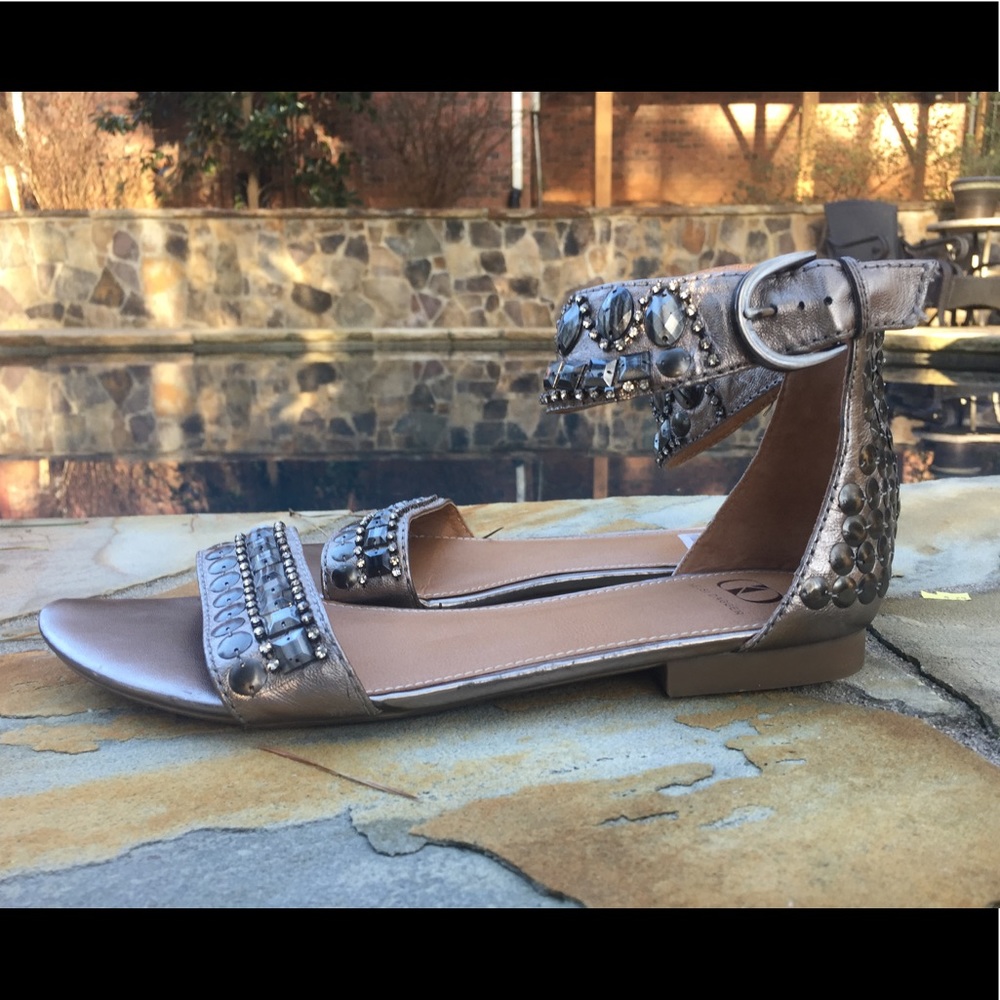 Kelsi Dagger KD Ankle buckle jewel Sandals Size 10